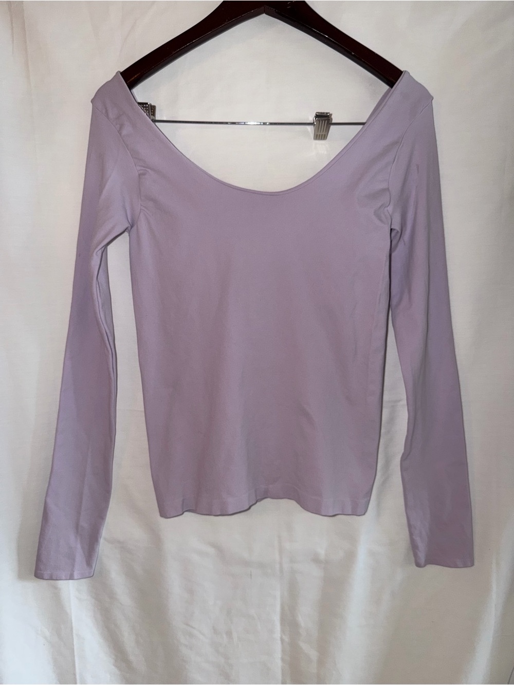 Roux seamless long-sleeved top by Out From Under color lavender size XL - Picture 2 of 4